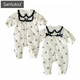 Sanlutoz 保暖冬季女嬰服裝 可愛長袖嬰兒連體褲公主吊帶褲