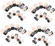 Healvian Full Cover Nail Art Patches Christmas Design Adhesive Artificial Nails Easy to Apply