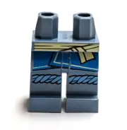 Lego - Minifigure Legs - Grey Gray, Blue, Tan Belt, Robe