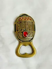 Egyptian Metal Pharaoh Bottle opener with Magnet Scarab Brass 4"x 2"