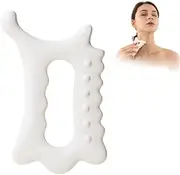 Ceramic Gua Sha Massage Tool, Advanced Face&Body Guasha Tools Skin Care for Women Men, Gua Sha Facial Tools (Dual Row of Massage) Christmas Day Present (White, One size)