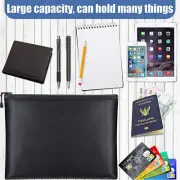 13.3"/11.4" Fireproof Document Bag With Lock Waterproof Safe Cash Travel Large