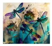 20oz Sublimation Tumbler Wrap Watercolor Dragonflies Ready To Press Print