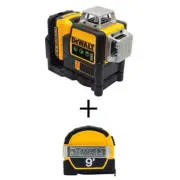 DEWALT 100-ft 12V 3-Beam 360 Degree Laser Level Kit + 9-ft Pocket Tape Measure