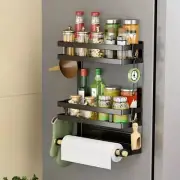 Magnetic Spice Rack For Refrigerator Shelf Fridge Organizer Moveable Paper Towel
