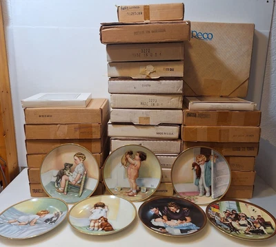 Edwin M Knowles Hamilton Collection Ceramic Plates Norman Rockwell Bessie Lot 34