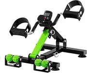 TT-YED Seated Cycle Rehabilitation Pedal Trainer with LED Display And Massager, Adjustable Resistance, Folding Crank Exercise Bike Aerobic Exercise Equipment, Hand And Foot Trainer