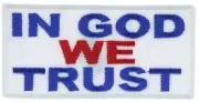 In God We Trust Red White Blue 3 inch Cap Hat Patch IV3321 F1D17I