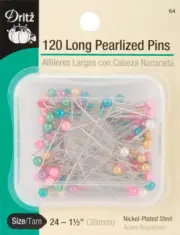 Dritz 64 Long Pearlized Pins-Size 24 120/Pkg