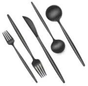 Black Silverware Set for 8 Stainless Steel Flatware Cutlery 40-Piece