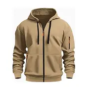 Men's Zip Up Hoodie Hoodie Black White Wine Army Green Red Hooded Plain Zipper Color Block Sports Outdoor Casual Daily Polyester Cool Casual Athletic Spring