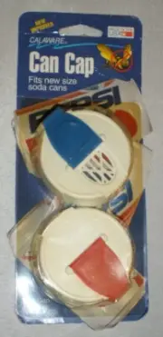 Vintage New in Package Pepsi Pack of 2 Can Caps Calaware Red Blue White