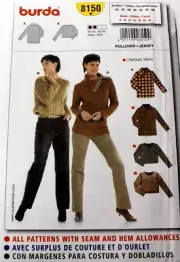 Burda 8150 Misses Pullover Top 8-10-12-14-16-18-20 Sewing Pattern 2 Styles OOP