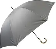[ベーシックスタンダード] Long Umbrella, Sun & Rain, Women's, Lightweight, Ribs, 19.7 inches (50 cm), Inner Coating, 99.9% UV Protection, First Class Light Blocking, UPF50+, Heat Blocking, Stylish, Bamboo Handle, Gray