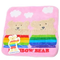 在飛比找Yahoo奇摩購物中心優惠-RAINBOW BEAR 日本製可愛小熊LOGO小方巾(白雲
