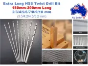 Extra Long HSS Twist Drill Bit HSS 150-200 mm 1/5/8 pcs set Diameter 2-10 mm