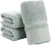 Cotton Bath Towel Soft Absorbent Adult Bath Solid Color Wash Face Hand Shower Bathroom Towel(Green)