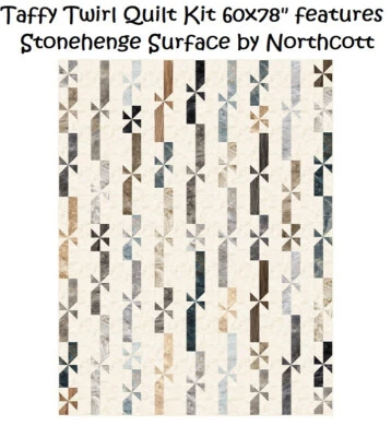 Taffy Twirl Quilt kit 60-78" Fabric Stonehenge Surface by Northcott