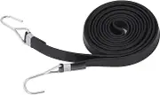 LOCADENCE 10Pcs Bungee Strap, 2cm Width Black High Elasticity Bungee Cord, Heavy Duty Elastic Bungee Strap with Hook for Outdoor Activities (2.5M)