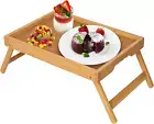 Artmeer Bed Tray Table with Folding Legs,Bamboo Breakfast in Bed for TV Table...