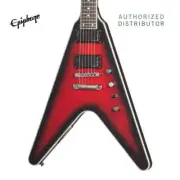 Epiphone Dave Mustaine Prophecy Flying V Figured Electric Guitar - Aged Dark Red
