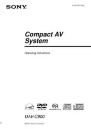 Sony DAV-C900 Home Theater System Owners Manual