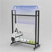 Tennis Racket Storage Rack,Racket Storage Rack, Mobile Display Rack，Upright Mobile Sports Equipment Cart On Wheels for Badminton/Tennis Racket, Large Capacity Heavy Duty Kids/Adult Rackets D