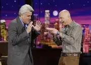 Host Jay Leno and actor Howie Mandel on October 19 2006 TV Old Photo