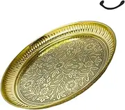 Trinity Designs Brass Pooja Thali Set for at-Home Traditions (6inch)