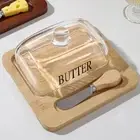 with Glass Lid Nordic Style Butter Case Dessert Display Tray Pastry