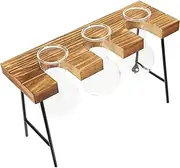 NULYLU 1 Set Hydroponic Glass Plant Vase Bulb Vases with Wooden Rack for Artistic Home Decor Space Saving Plant Propagation Station for Indoor Gardening and Creative Display