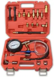 Fuel Pressure Tester Kit, 0-140 PSI Compression Gauge Engine Injection Pump P...