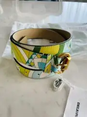 Emilio Pucci Belt Tagged Yellow Green Blue Multicolor gold from Japan