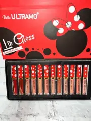 BELLA ULTRAMO Minnie&Mickey 12pc Matte liquid lipsticks/Kiss-proof Set