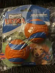 Chuckit! Dogs Ultra Rubber Ball 2Pk For Launcher Super Fetch Toy High Bounce Med