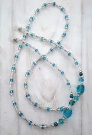 * Something Blue * Glasses Chain Spectacles Holder Eyeglass Strap Beaded Cord