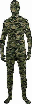 Skin Suit Camo Adult Costume Army Camouflage Soldier Troop Theme Party Halloween