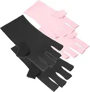 FOYTOKI 2 Pairs of Fingerless Manicures Gloves UV Manicures Gloves Anti UV Gloves UV Protective Gloves