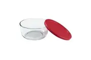 Pyrex Simply Store 4 Cup Round Container with Red Lid