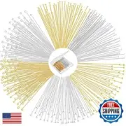 Unittype 600 Pcs Eye Pins for Jewelry Making 50 mm DIY Ball Flat Head Pins wi