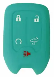 Keyless Entry Remote Key Fob Rubber Cover For Chevrolet Silverado GLOW BLUE 2021