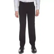 Calvin Klein Boy's Flat-Front Bi-Stretch Dress Pant Straight Leg Black (878)