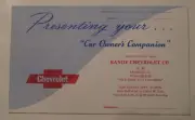 Chevrolet New Car Owner's envelope Bandy Chevrolet Co. Raymond, IL