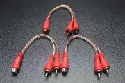 3 PCS RCA WIRE AUDIOPIPE Y SPLITTER 1 FEMALE 2 MALE CAR HOME AUDIO INTERCONNECT