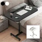 Mobile Laptop Desk Adjustable Height Portable Wheel Riser Stand Computer Table