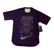 Nike Big Girls Short Sleeve Training Top DA0903 Purple Size M Active Loose Fit