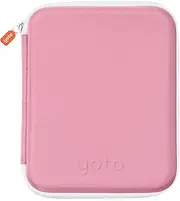Yoto Card Case in Think Pink – Kids Yoto Accessory, Soft Portable Folder with Zipper & 64 Pockets for Yoto Player & Mini Audiobook Cards, Card Binder Holder with Sleeves for Travel
