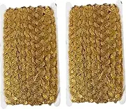 Uonlytech 2Pcs DIY Sequin Lace Trim for Clothes Soft Skin Friendly Accessory for Weddings Parties Crafts Wave Design for Sewing Wrapping Home Decoration