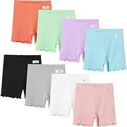 [Chicduo] 8 Pack Girls Shorts Toddler Biker Shorts Girl Under Dress Shorts Cartwheel Shorts Kids Safety Shorts
