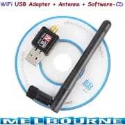 Goodland's Wireless LAN USB Adapter WiFi Dongle Driver Software CD Antenna Stron
